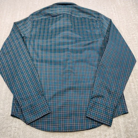 Untuckit Shirt Men Small Performance Slim Fit Green Plaid Norante Button Up - Picture 8 of 9